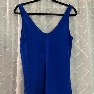 blue aritzia babaton silk shirt size large